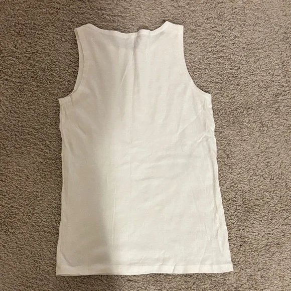 Brandy Melville White Ribbed Sleeveless Tank - Picture 3 of 4